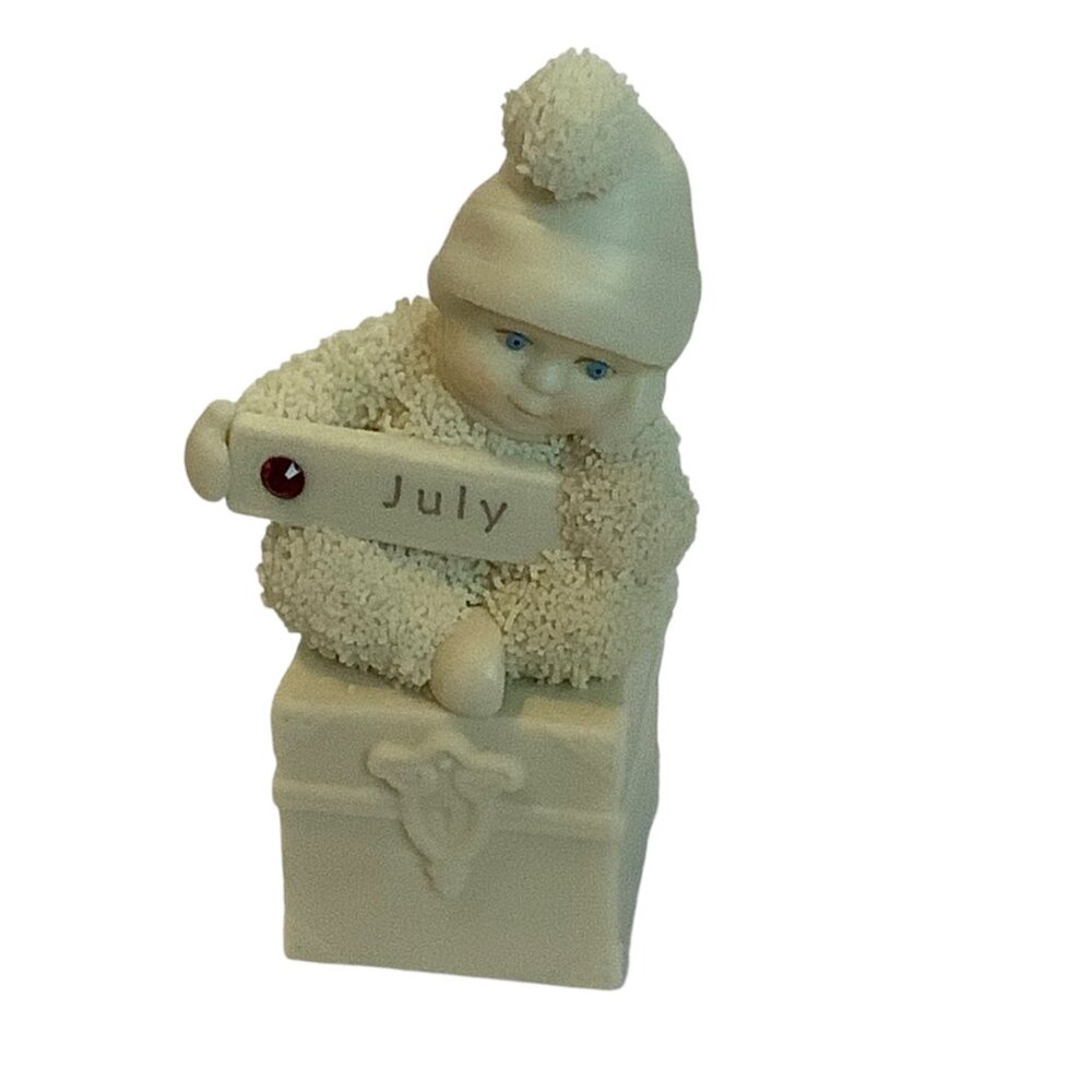 Dept 56 Snowbabies "A Smile To Treasure" July Ruby‎ Swarovski Crystal Figurine